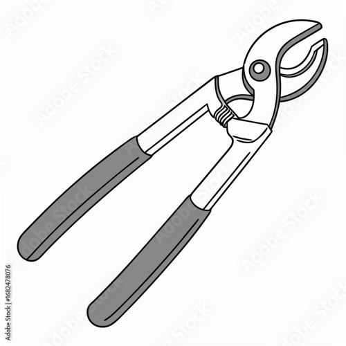 Pliers tool with gray handles cutting gripping