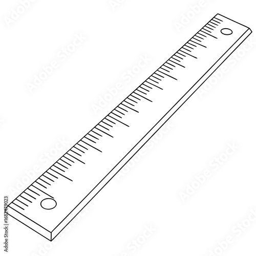 Simple ruler with markings on white background measuring tool straight edge