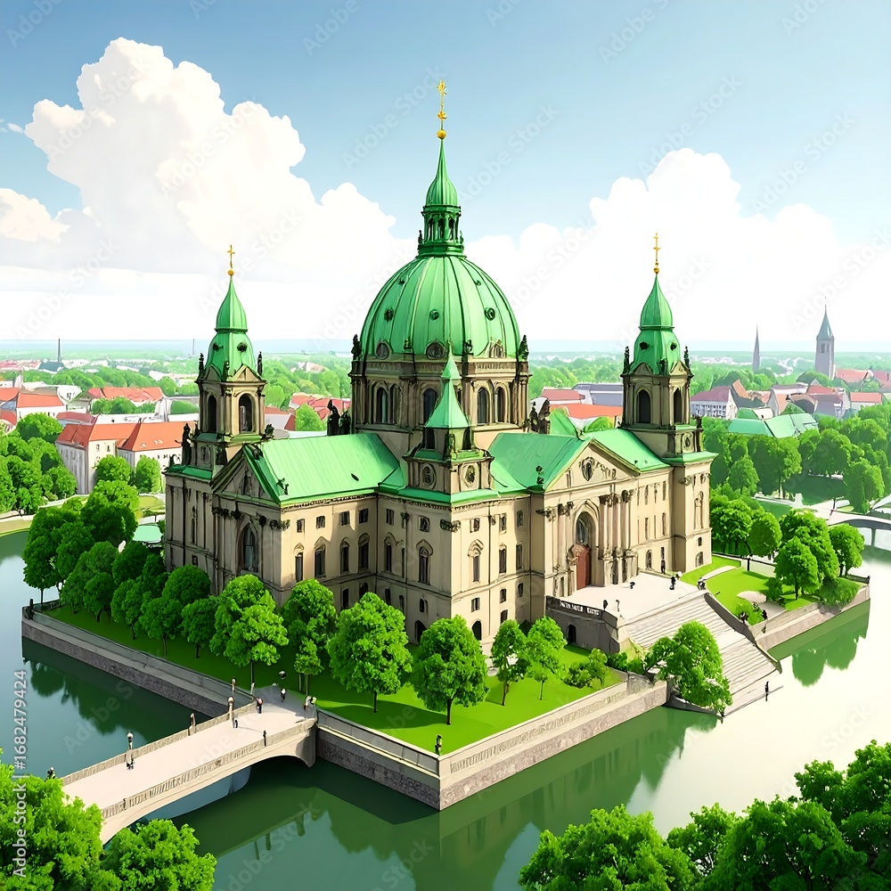 Obraz premium Cityscape of Dresden Cathedral