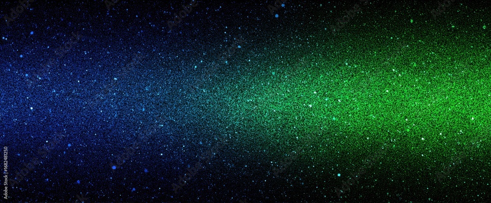 Obraz premium A captivating gradient of dark blue and vibrant green sparkles, creating a stunning background with a shimmering effect.
