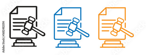 Probate icon set vector. judgment line icon symbol. vector illustration.