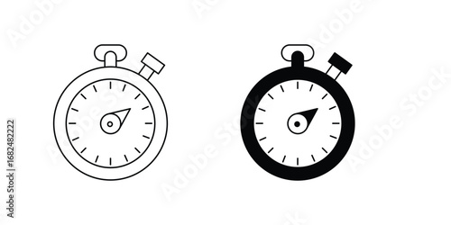 Stopwatch set icon with white background vector stock illustration