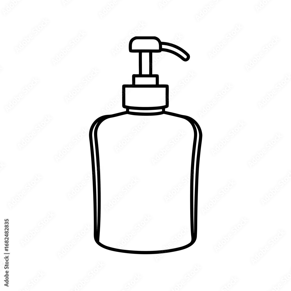 Fototapeta premium White soap dispenser icon on black background