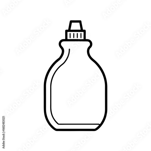 Simple white bottle icon with a black background
