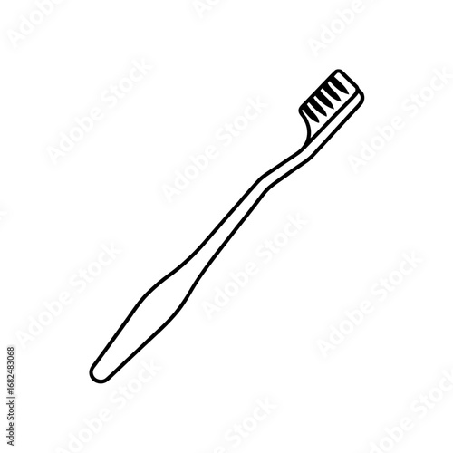 Simple white toothbrush icon on a black background