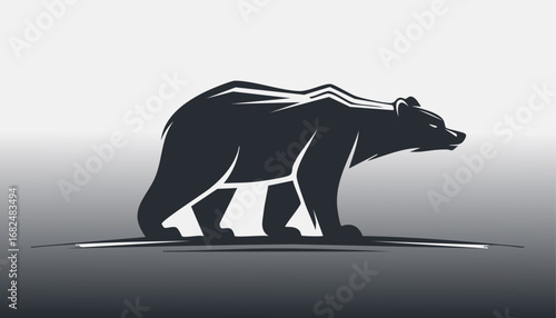 Polar Bear Animal Vector Logo in Black and White, Minimalist and Simple Design, Perfect for Wildlife Branding, Nature Illustration, and Unique Animal Identity
