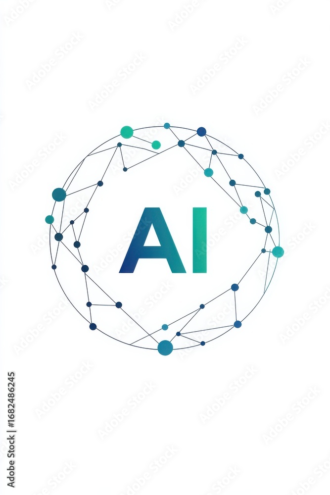 custom made wallpaper toronto digitalAbstract AI logo with a connected circular node framework illustration
