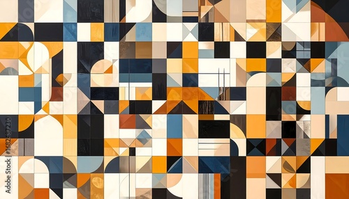 Abstract geometric pattern.  Colorful mosaic of shapes
