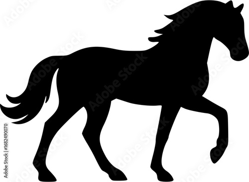 Horse Silhouette Vector | Equine Animal Outline | Wild Stallion Graphic Design