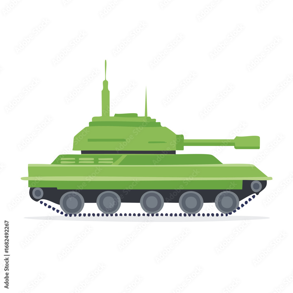 Fototapeta premium Military Armored Tank Vehicle Flat Icon - AI Generated