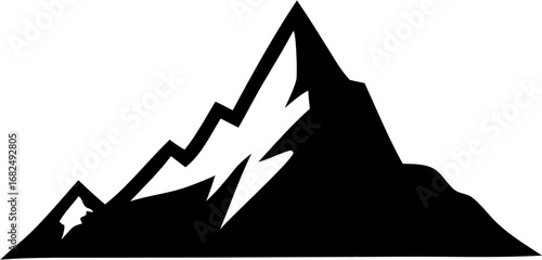 Mountains Silhouettes Vector | Landscape Outline Clipart | Nature Peak Graphic Design