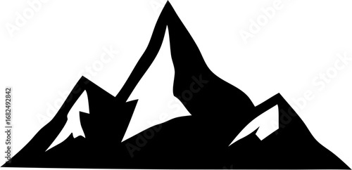 Mountains Silhouettes Vector | Landscape Outline Clipart | Nature Peak Graphic Design