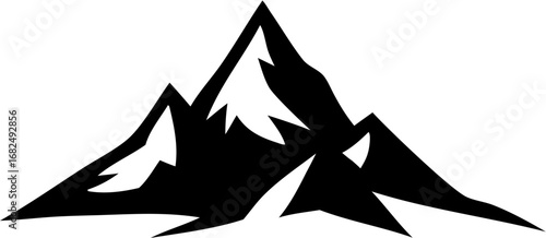 Mountains Silhouettes Vector | Landscape Outline Clipart | Nature Peak Graphic Design