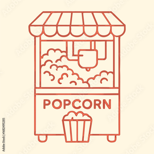 vector illustration of pop corn machine