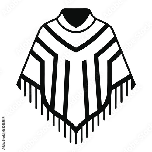 Striped Poncho Illustration