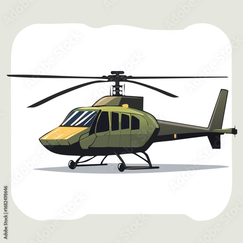 Orange Search and Rescue Helicopter Illustration - AI Generated