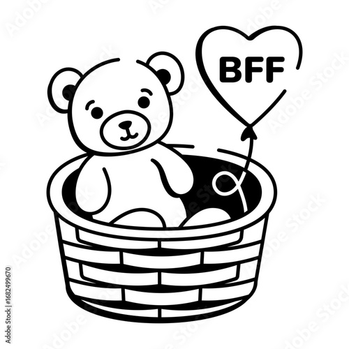 A doodle style icon depicting bff forever

