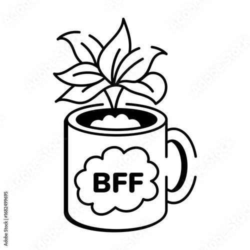 A doodle style icon representing plant
