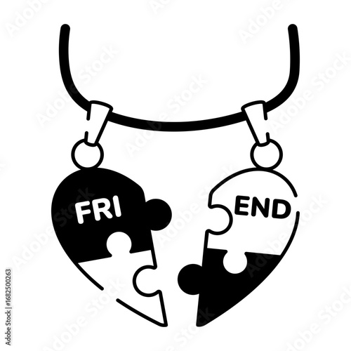 A doodle style icon showing heart locket
