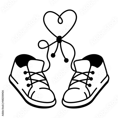 A drawing style icon depicting shoes
