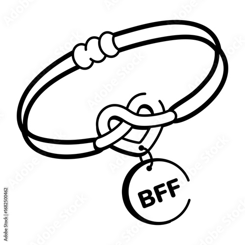 A sketchy style icon representing friendship bracelet

