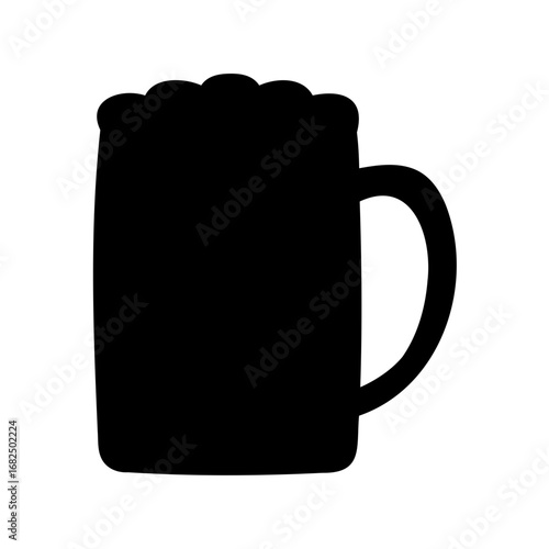 Silhouette of beer mug with foam on top, ideal for celebrations