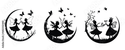 Silhouette illustration of soldiers with weapons in combat poses