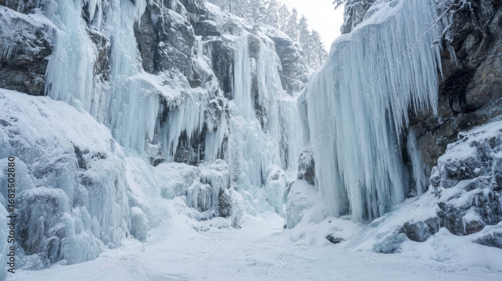 custom made wallpaper toronto digitalTowering Walls of Turquoise Ice in a Majestic Frozen Waterfall Canyon