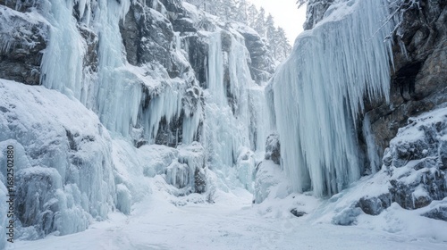 Wallpaper Mural Towering Walls of Turquoise Ice in a Majestic Frozen Waterfall Canyon Torontodigital.ca