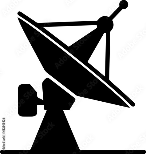 satellite dish silhouette vector illustration