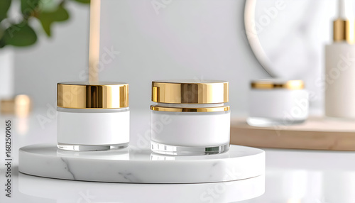 Elegant Cosmetic Jars Minimalist Beauty Product Packaging Mockup