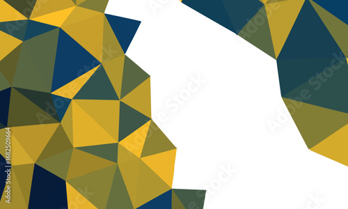 Abstract Polygonal Geometric Design With Yellow Blue And Green Colors