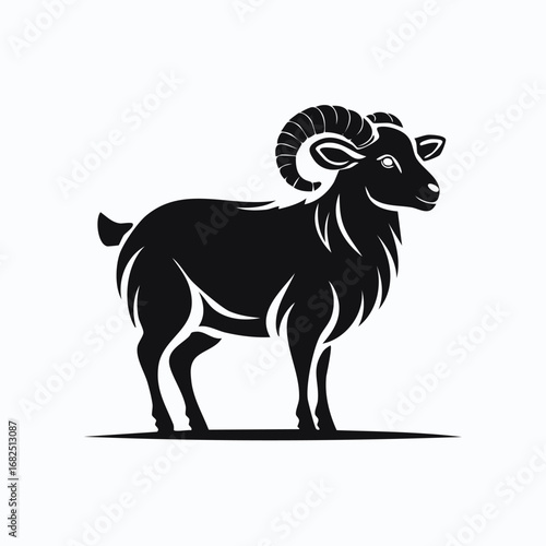 Sheep Animal Vector Logo in Black and White, Clean Minimalist Design, Ideal for Nature Branding, Wildlife Illustration, and Unique Animal Identity
