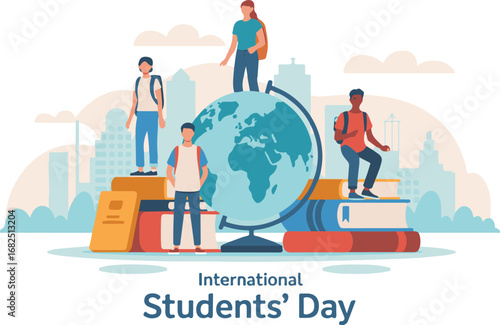 Diverse students celebrate international students day around the globe