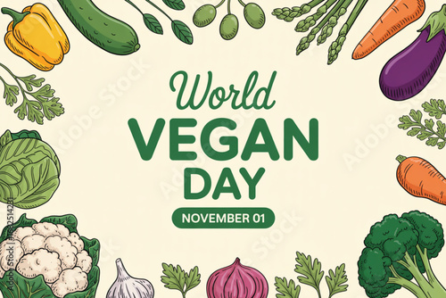 Celebrate world vegan day with a vibrant assortment of fresh vegetables