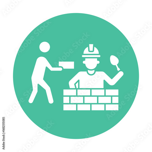 Bricklayer Vector Icon which can easily modify or edit