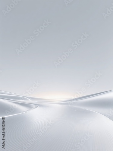 Smooth, flowing white landscape under a gradient sky