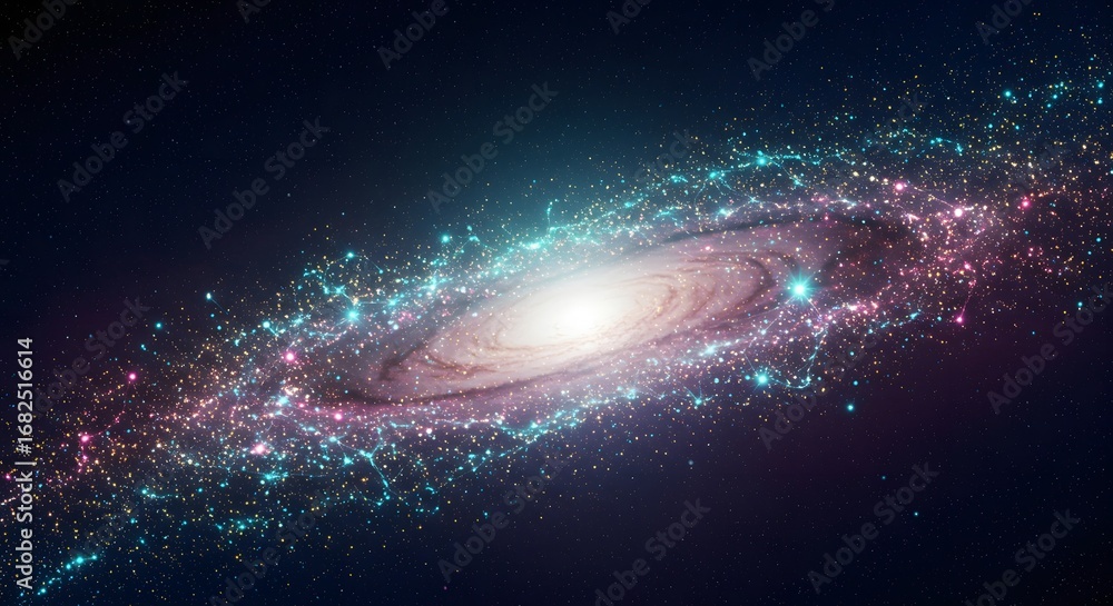 Fototapeta premium galaxy spiral arms shining bright a cosmic dance of stars nebula light in the deep universe perfect for science documentaries