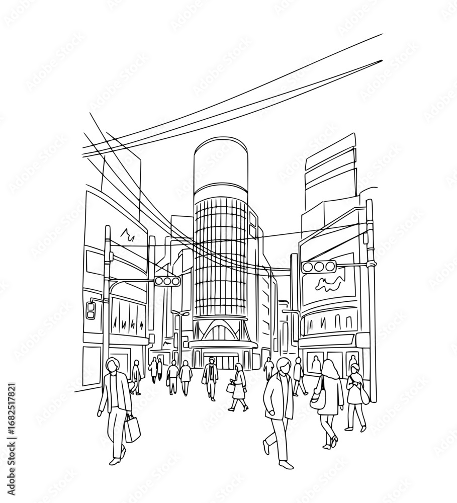 Fototapeta premium Shibuya Center-gai,Tokyo, Japan - Bustling nightlife and youth culture