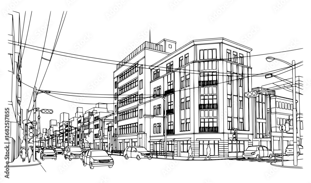 Obraz premium Showa Dori,Tokyo, Japan - Mix of tradition and modernity