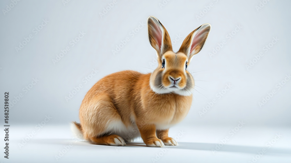 Fototapeta premium Rabbit sitting upright, ears perked