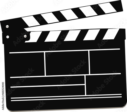 Clapperboard used in film production for scene preparation   | vector illustration | transparent 