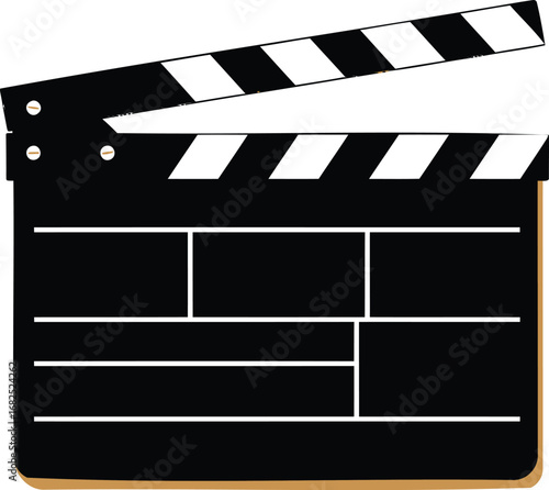 Clapperboard used in film production for scene preparation   | vector illustration | transparent 