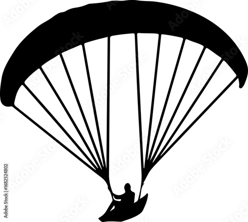 paraglider black silhouette vector illustration