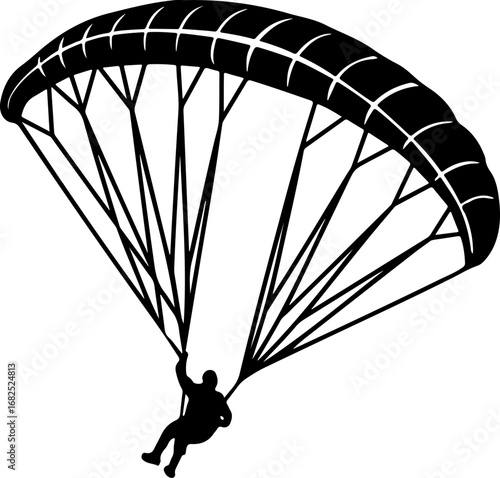 paraglider black silhouette vector illustration