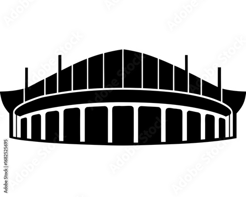 Silhouette of a stadium or arena vector illustration