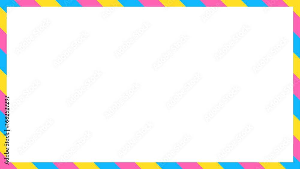 Naklejka premium ストライプ柄のフレーム、縞模様、背景、16:9サイズ