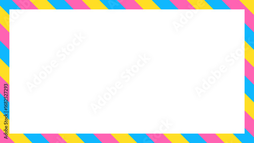 ストライプ柄のフレーム、縞模様、背景、16:9サイズ