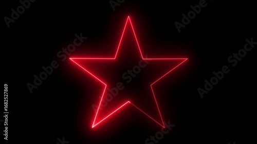 Abstract neon star loading icon background 4k animation video. neon line background.