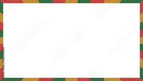 ストライプ柄のフレーム、縞模様、背景、クリスマスカラー、16:9サイズ